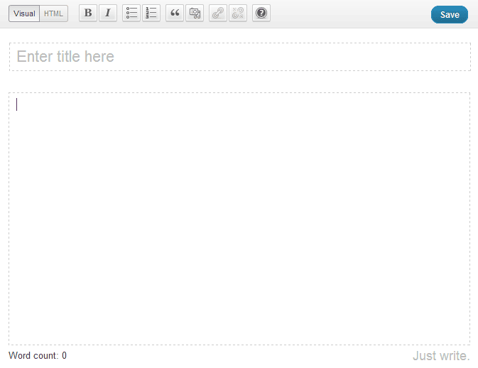 WordPress 3.2: Just Write Editor WordPress 3.2: Just Write Editor