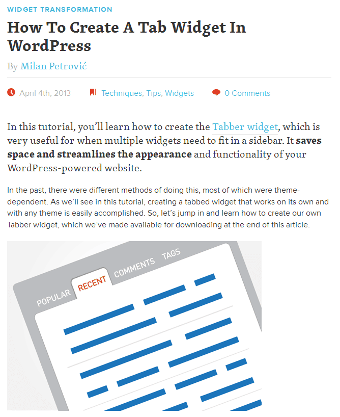 How To Create A Tab Widget In WordPress How To Create A Tab Widget In WordPress