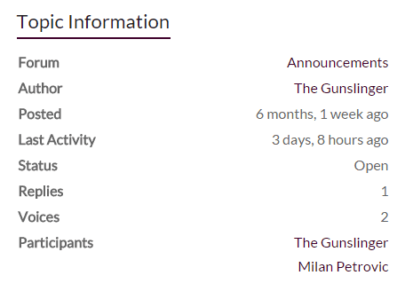 Widget: Topic Information