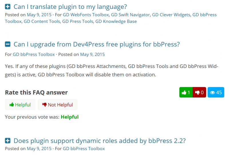 Example FAQ List