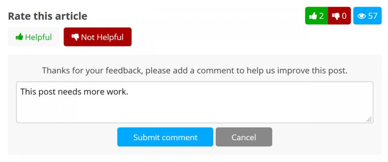 Rating and Feedback block