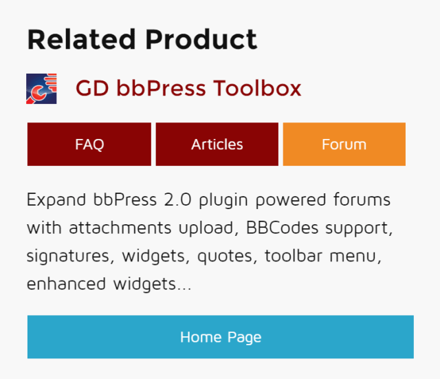 Related product widget