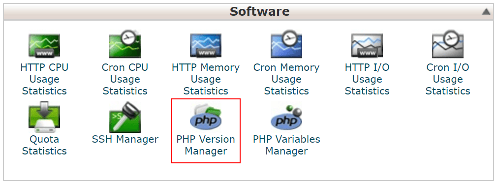cPanel Software Panel