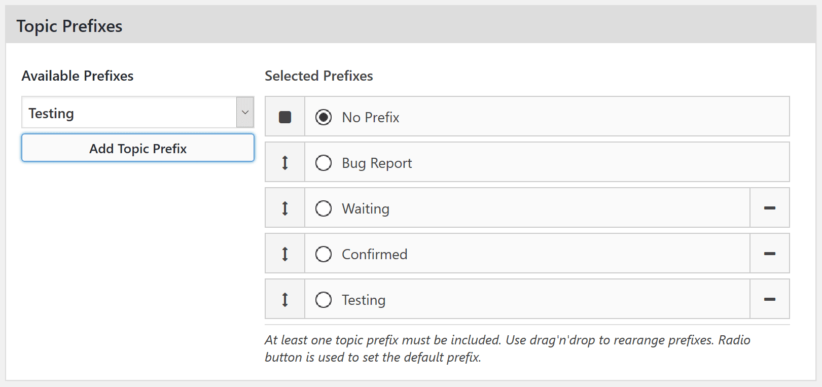 Assign prefixes to group