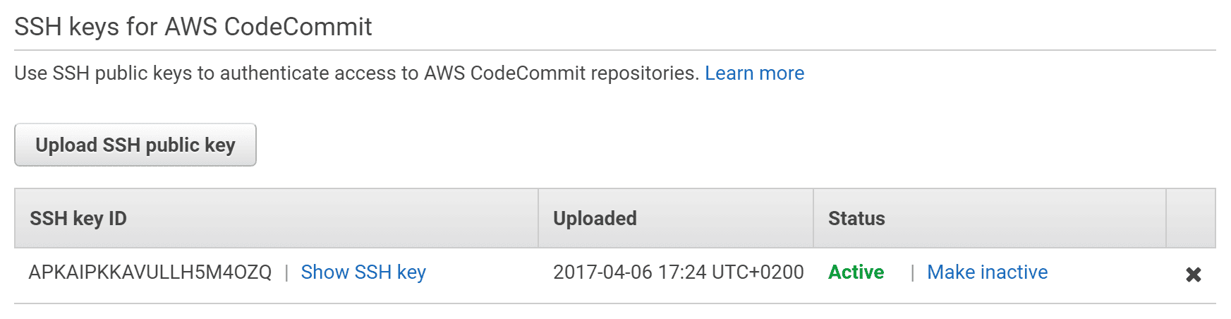 SSH Key is ready