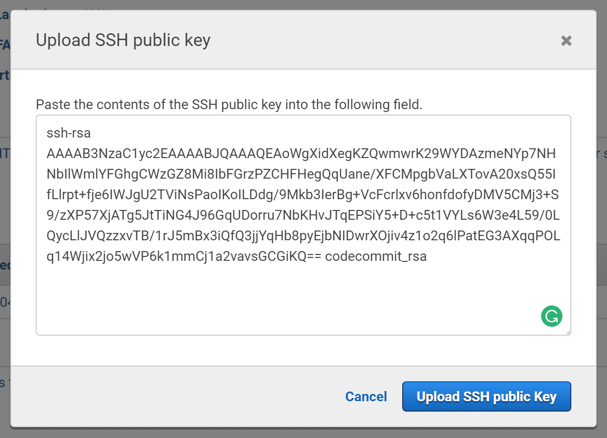 Enter SSH key