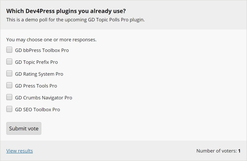 Poll voting form