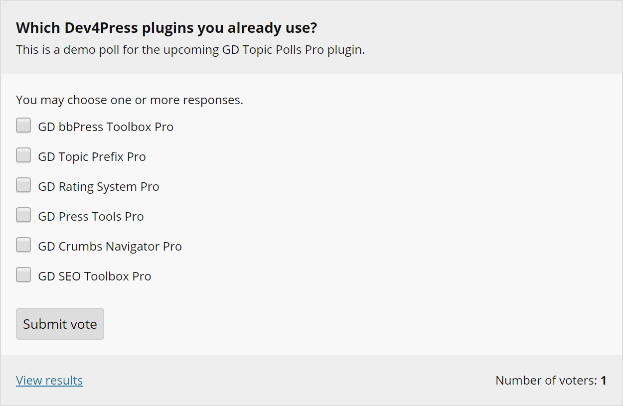 Active poll form