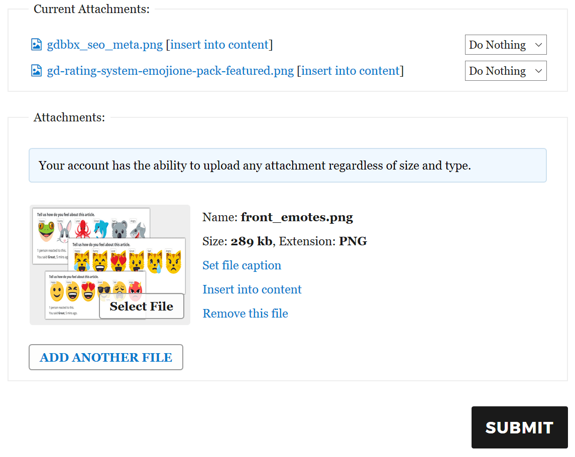 Attachments Edit and New