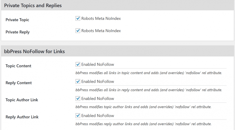SEO settings for meta tags