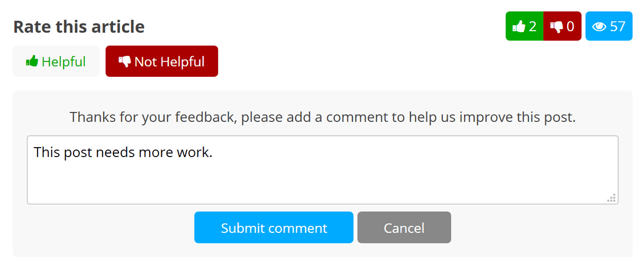 Feedback comment