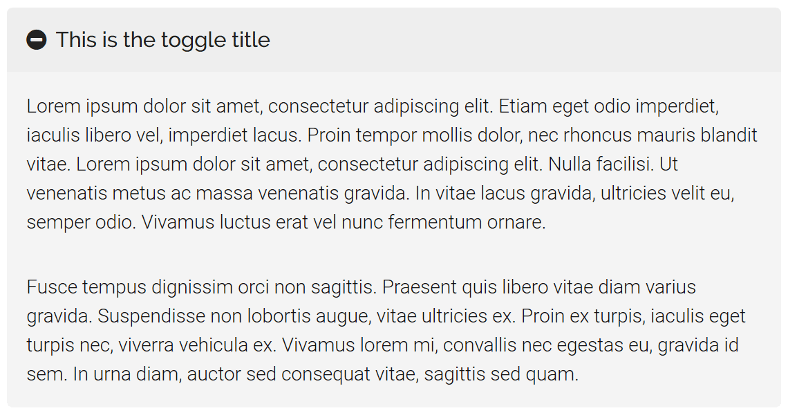 Toggle Shortcode Example