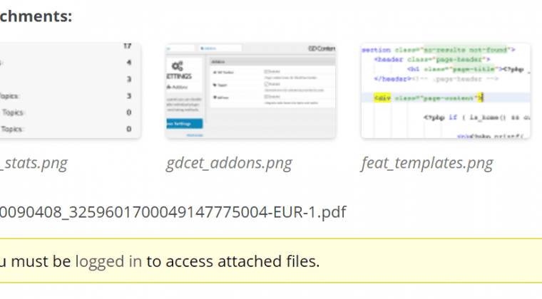 Attachments preview for non-logged-in users