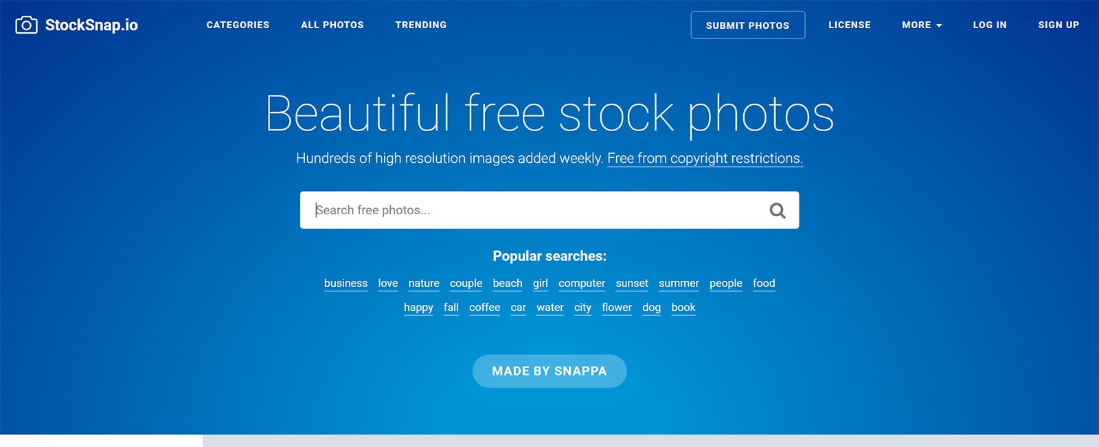 StockSnap - Website Screenshot