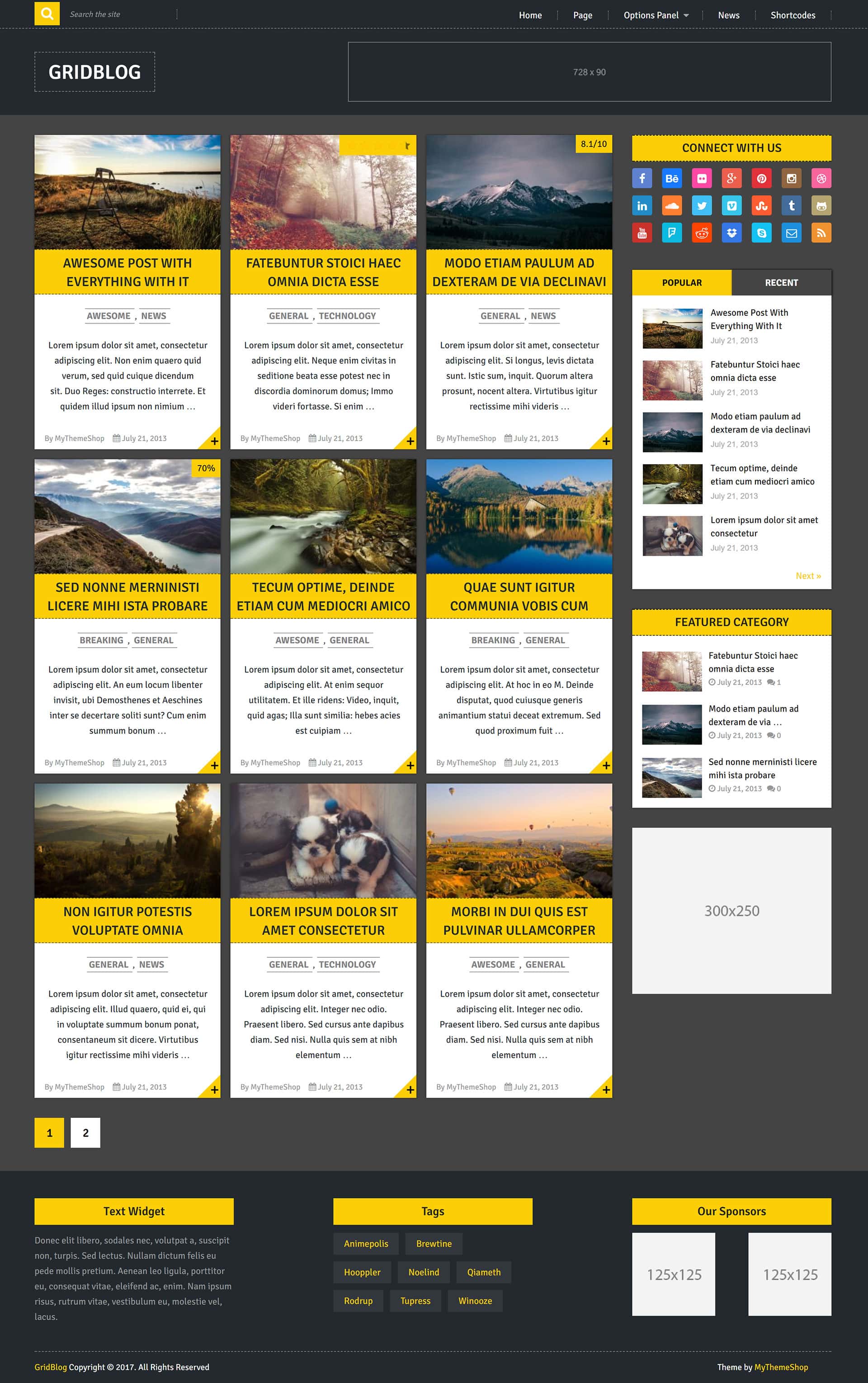 GridBlog - Website Screenshot