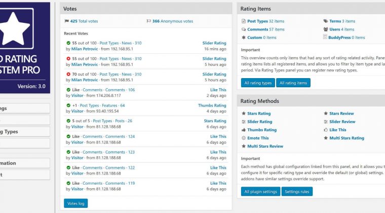 New plugin dashboard