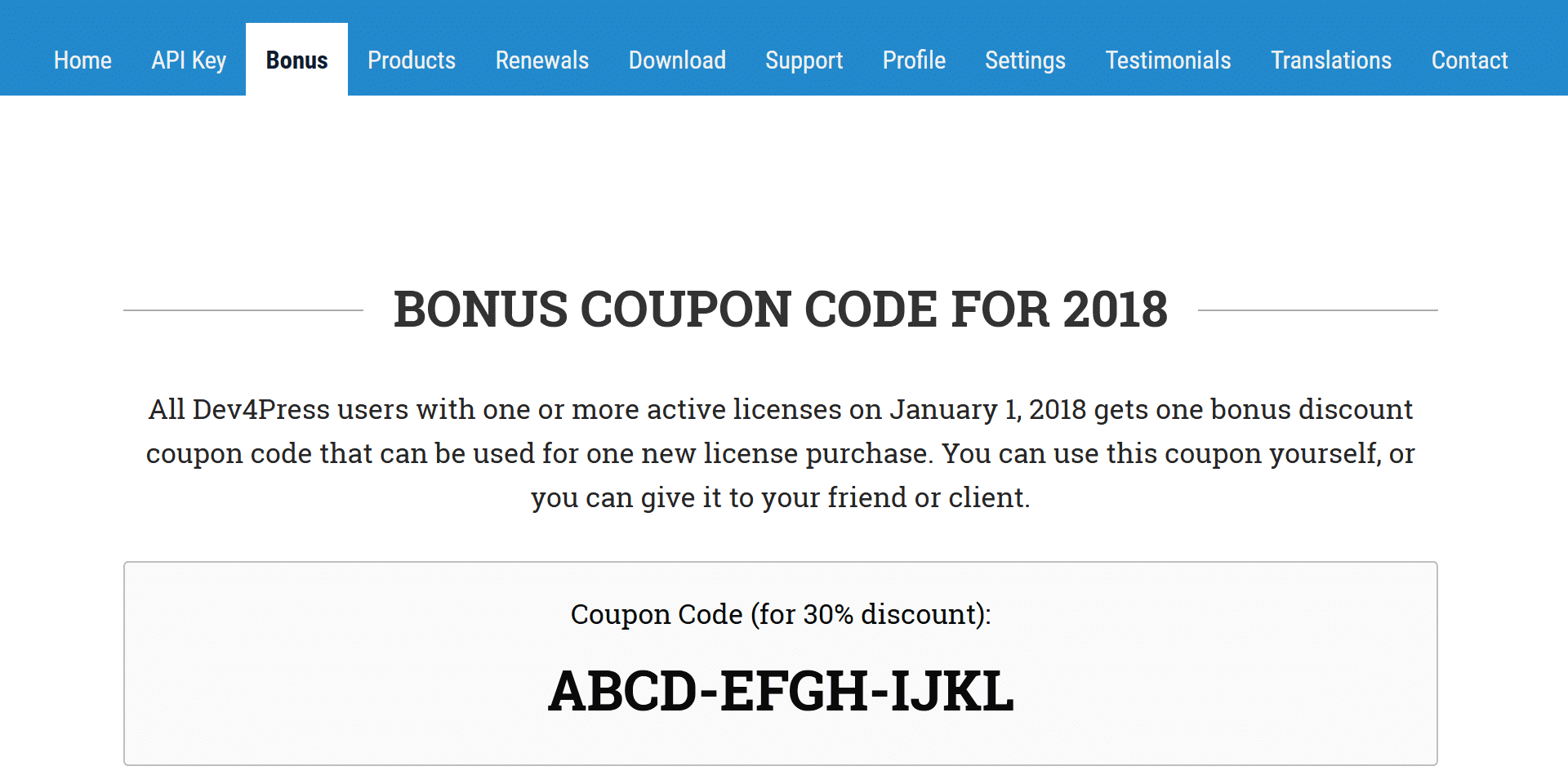 Bonus Coupon Code