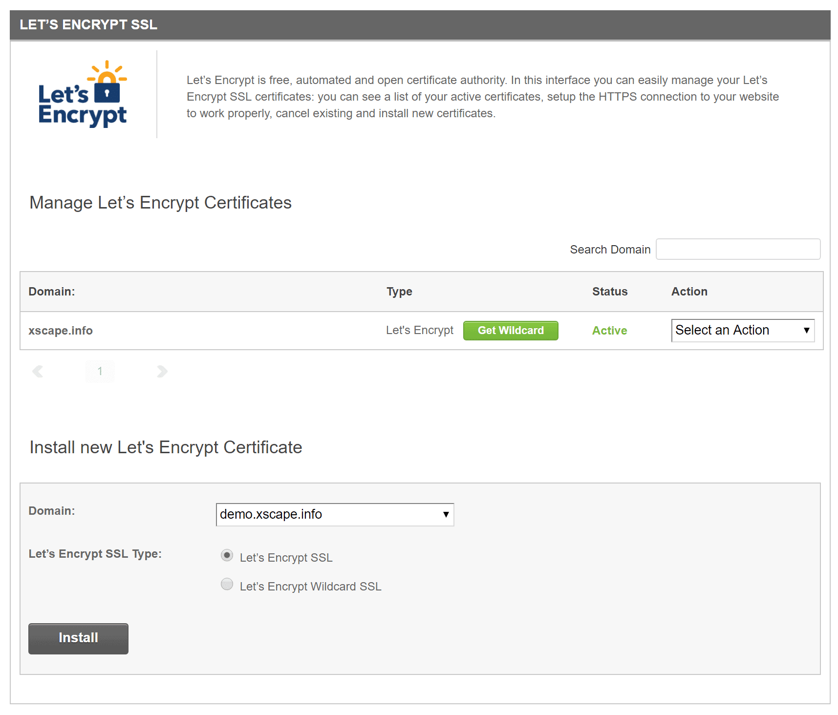 SiteGround Let's Encrypt Page