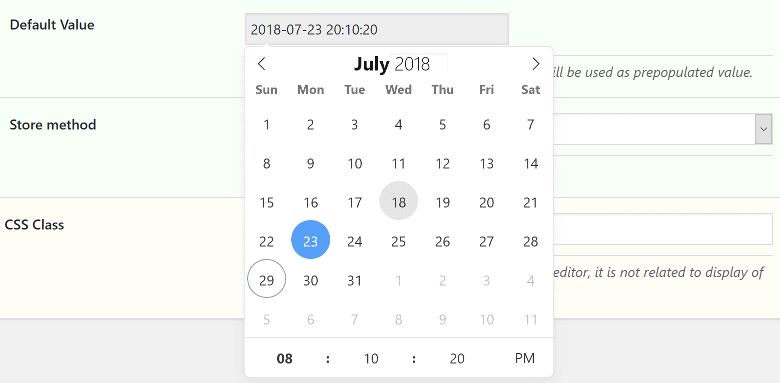 New datetime picker control