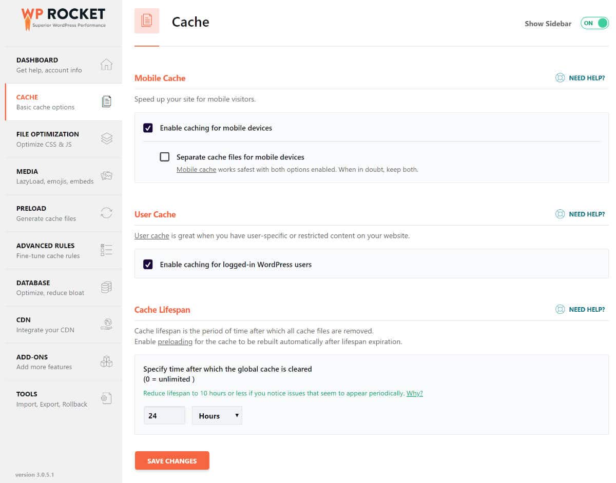 Basic Cache Settings