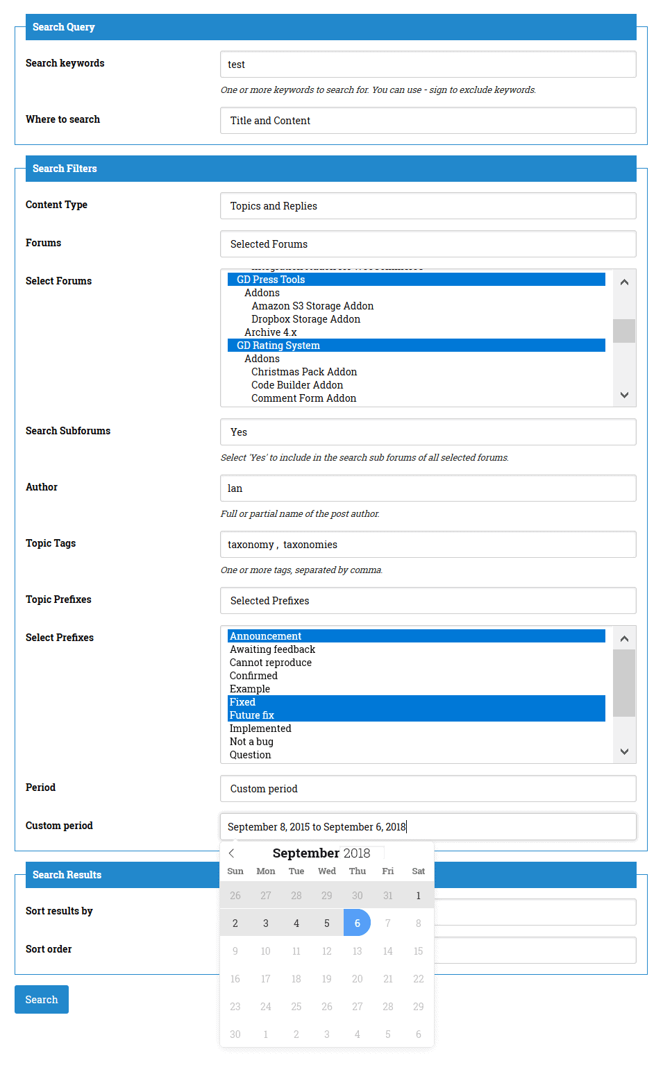 Power Search - Dev4Press Website Theme