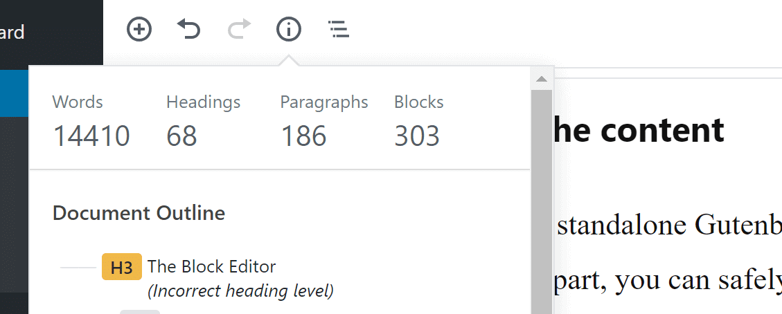 Content overview for huge text, with no performance issues