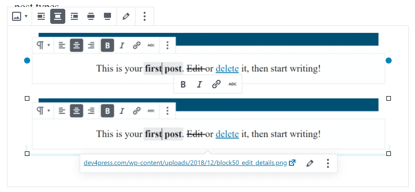 Weird past issue from Classic Editor content