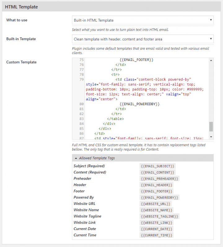 Updated HTML template tags