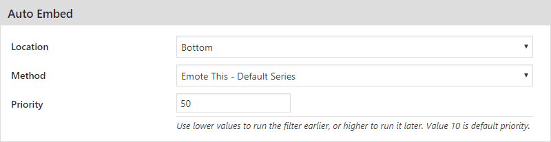 Comments embed settings
