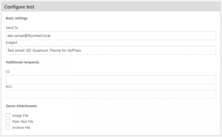 Email test form