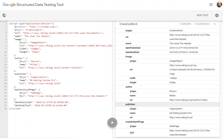 Example from Google Rich Snippets testing tool