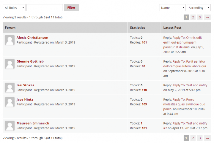 Members Directory Page
