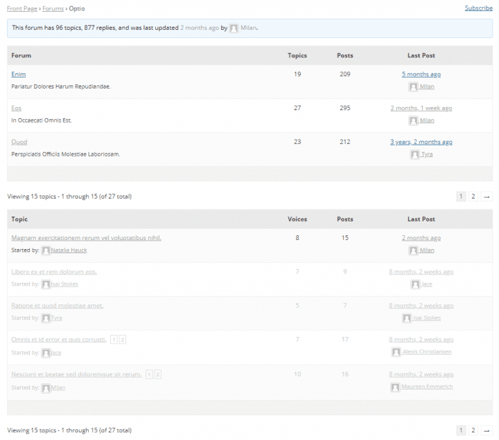 bbPress Single Forum Page