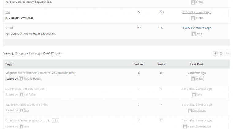 bbPress Single Forum Page