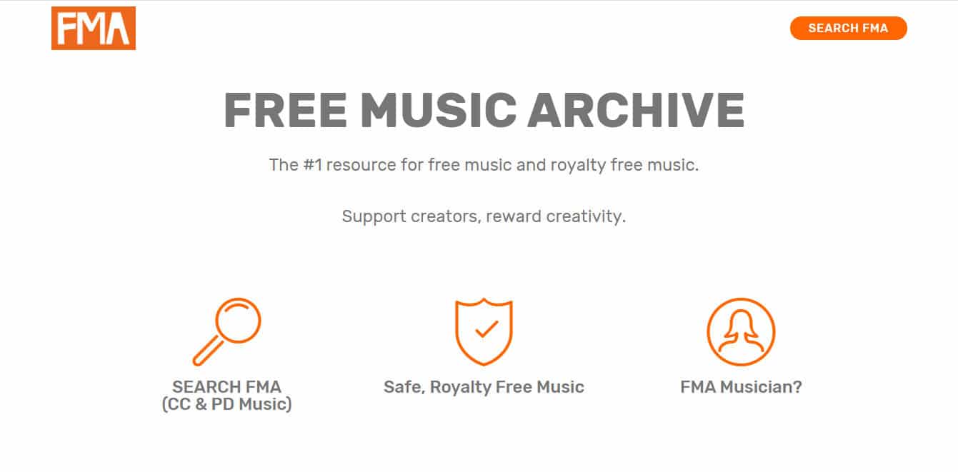 FreeMusicArchive - Website Screenshot
