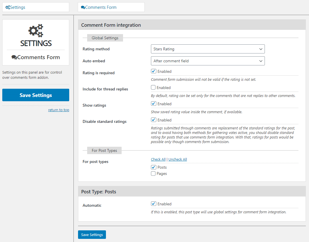 Comment Form Addon for GD Rating System Pro 3.0