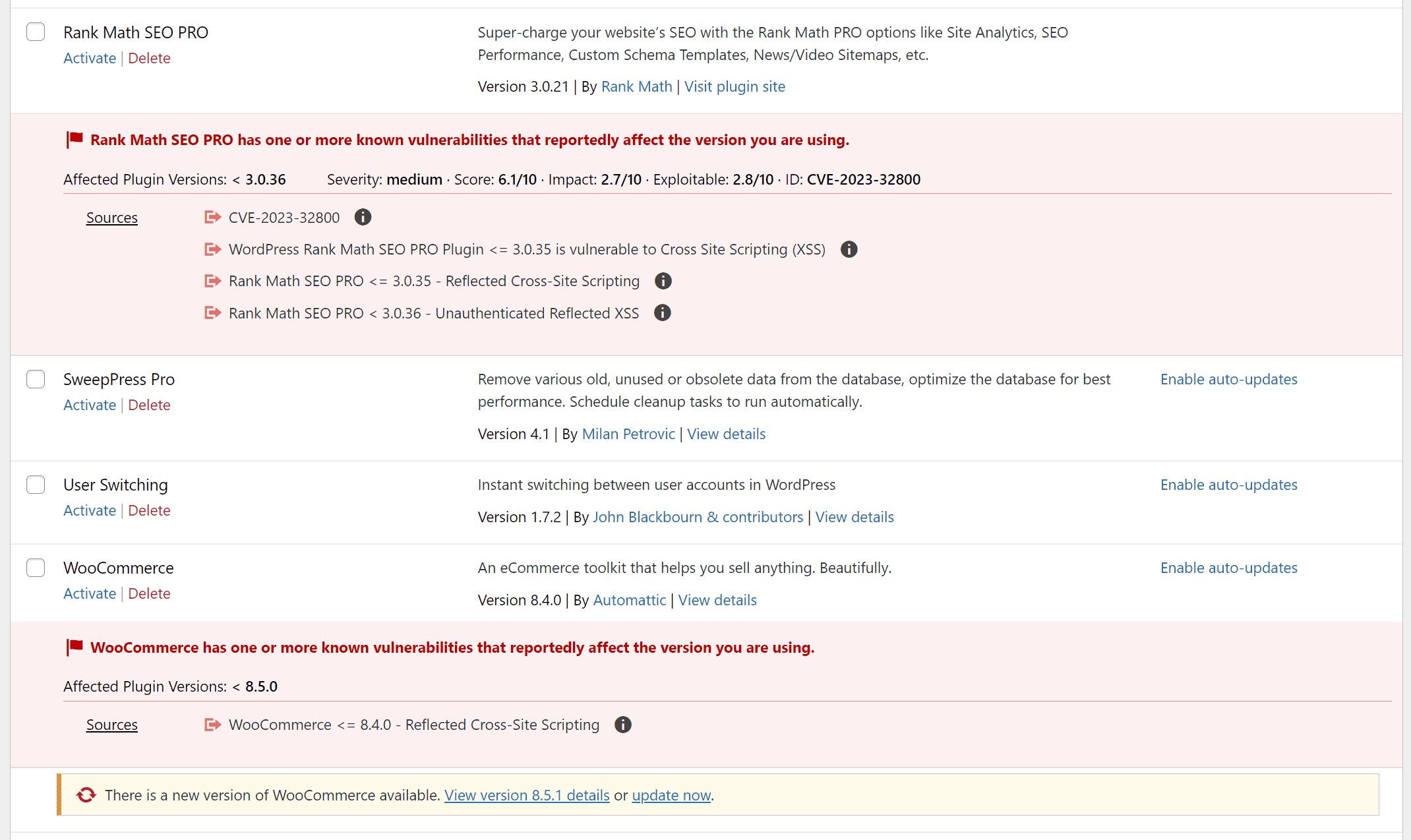 vulnerability plugins