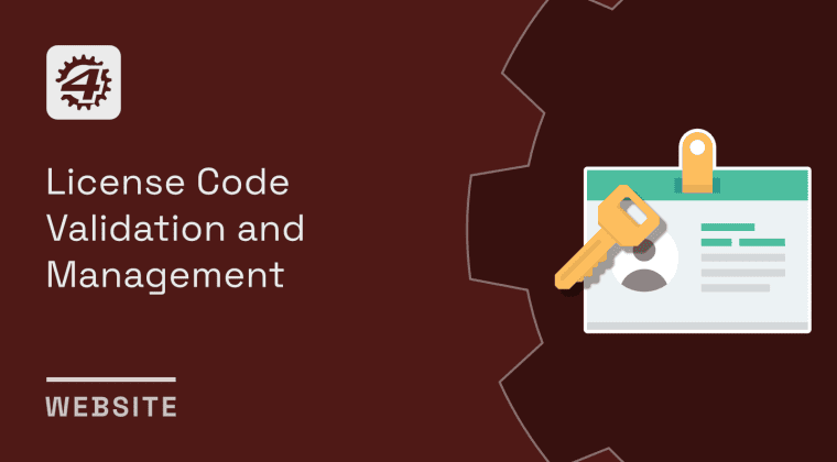 website license code validation and management