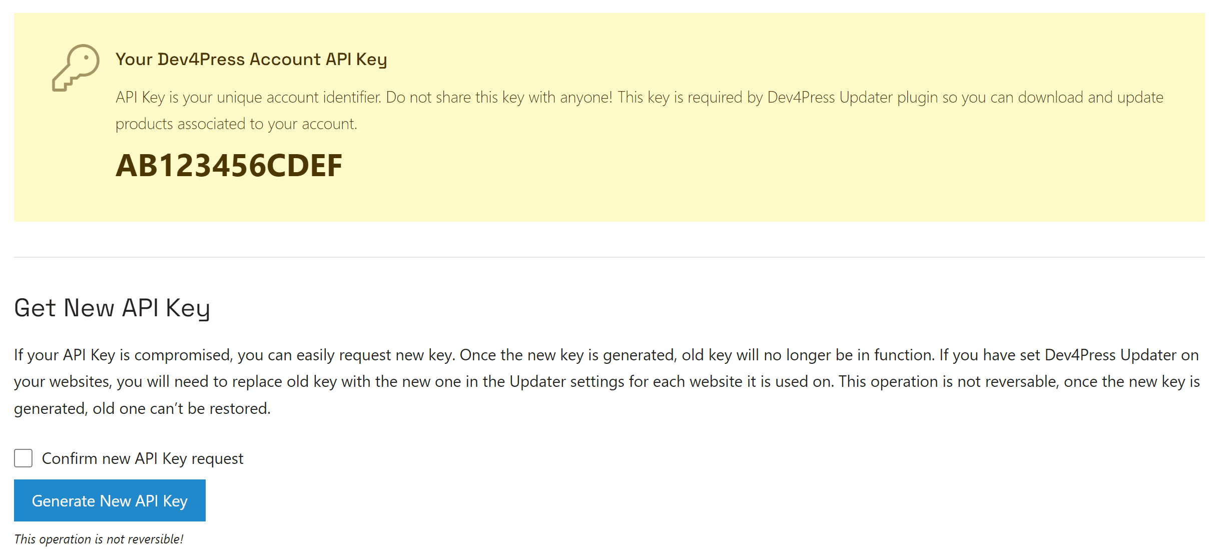 dev4press api key