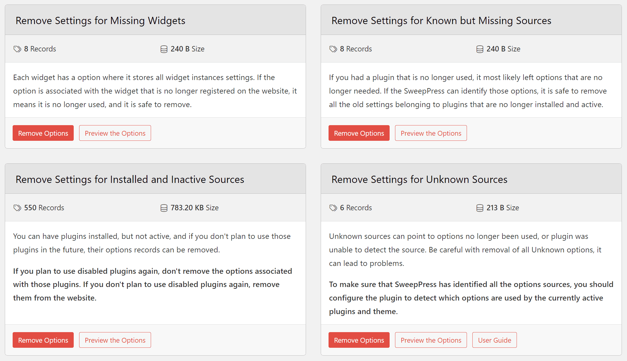 options quick tasks