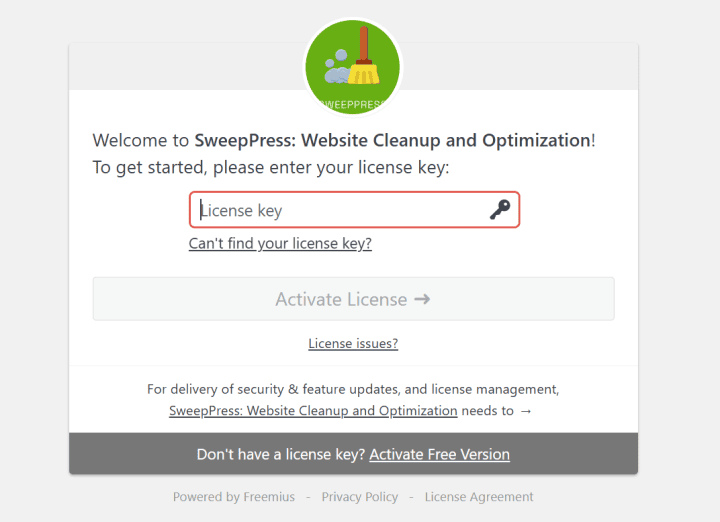 sweeppress license activation