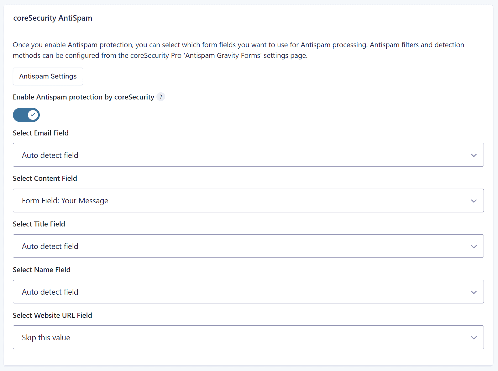 Antispam Settings